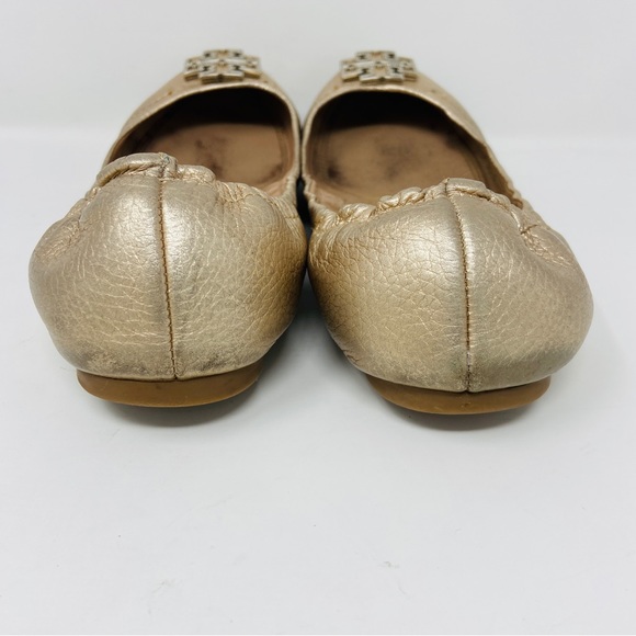 TORY BURCH Melinda Pebbled Leather Ballet Flats - Picture 3 of 9